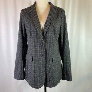 Banana Republic Black and Gray Houndstooth Blazer 12